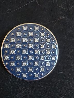 STYLE DOTS 30mm Snap Navy Blue with Crystal Accents- Women Jewlery